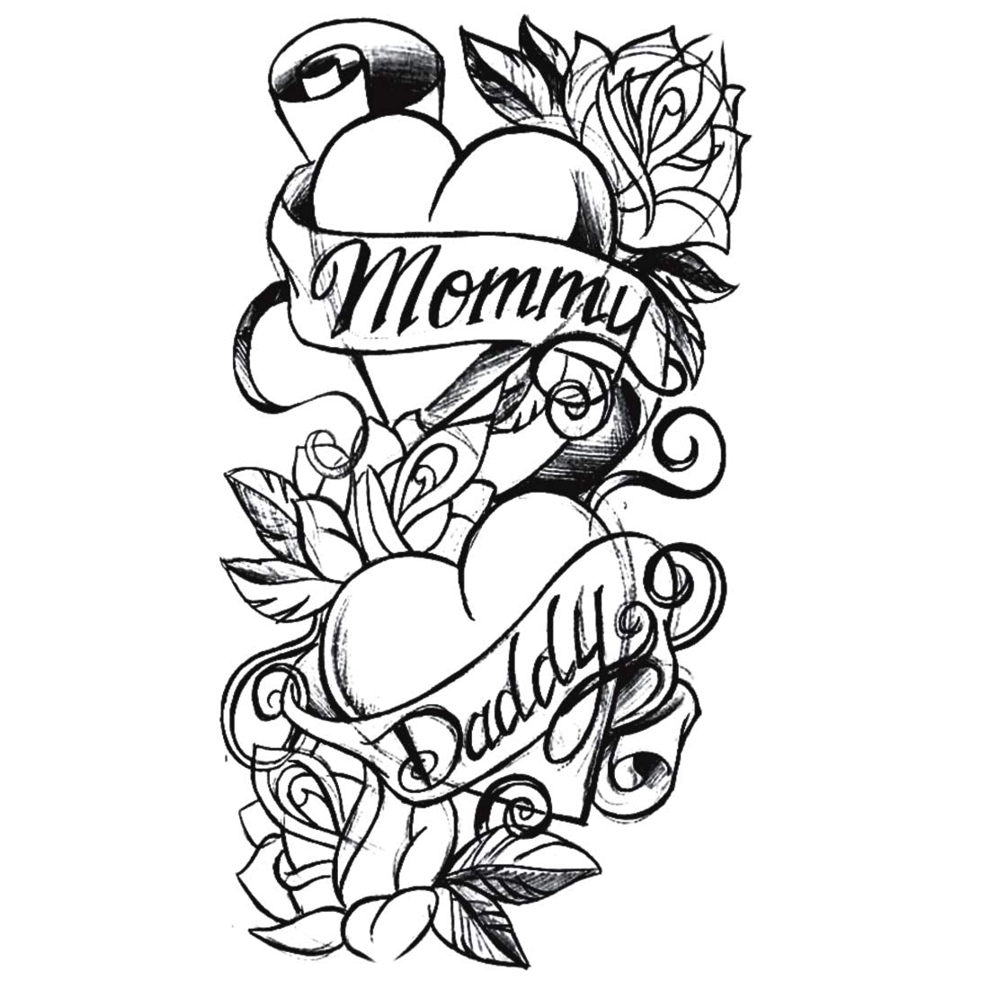Temporary Tattoowala Mommy Daddy Men and Women Waterproof Temporary Body Tattoo