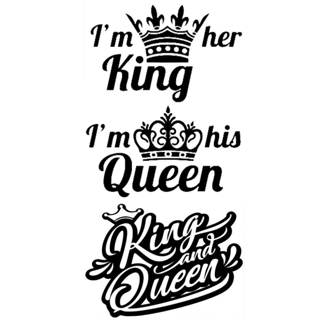 King Queen Couple Tattoo Waterproof Men and Women Temporary Body Tattoo