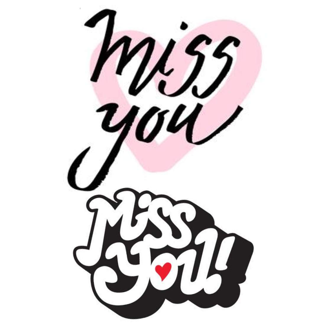 Miss you 2 design Body Tattoo Waterproof Boys and Girls Temporary Body Tattoo - Temporarytattoowala