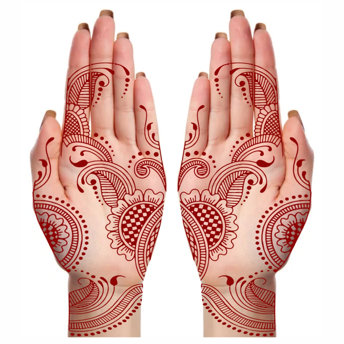 Leaf Mandala Henna Tattoo Frant Side Waterproof Body Sticker