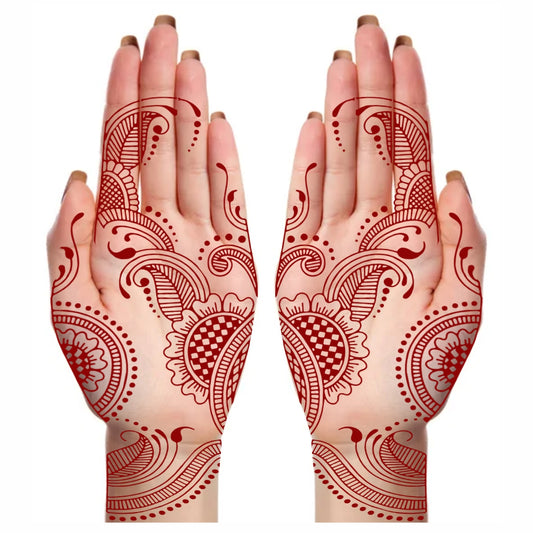 Leaf Mandala Henna Tattoo Frant Side Waterproof Body Sticker