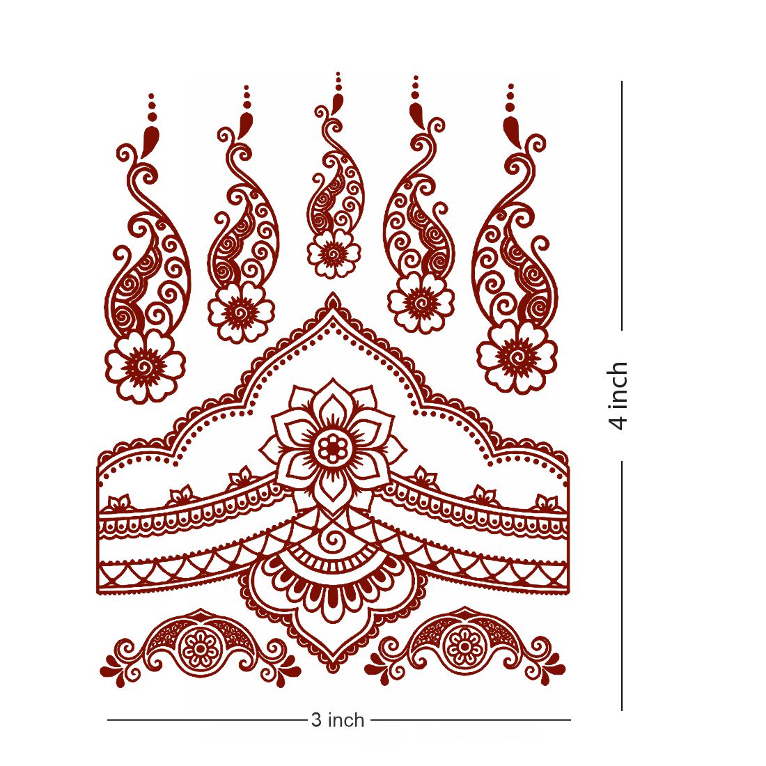 Henna Tattoo Design Feel Realistic Mehndi Flower Tattoo Waterproof For Women Temporary Tattoo
