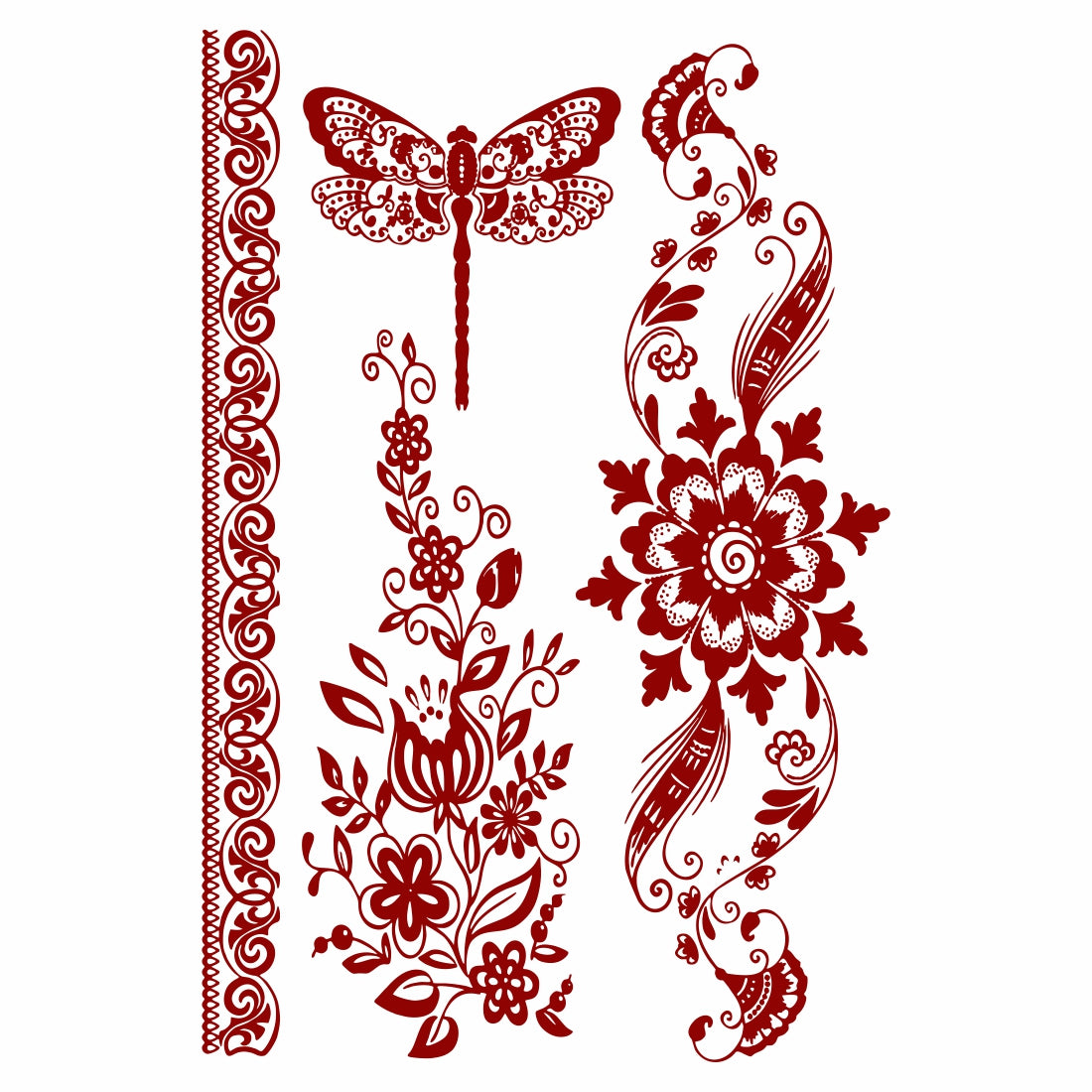 Mandala Mehndi Tattoo Flower Henna Tattoo Hand Boder Tattoo For Women Temporary Tattoo