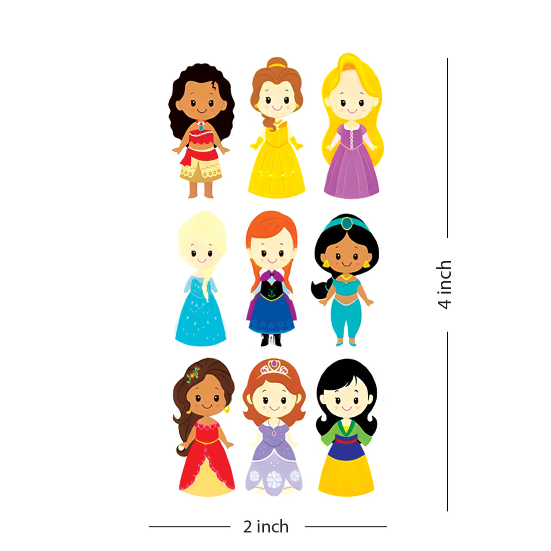 Princess Doll Barbie Waterproof For Kids Girls Temporary Tattoo