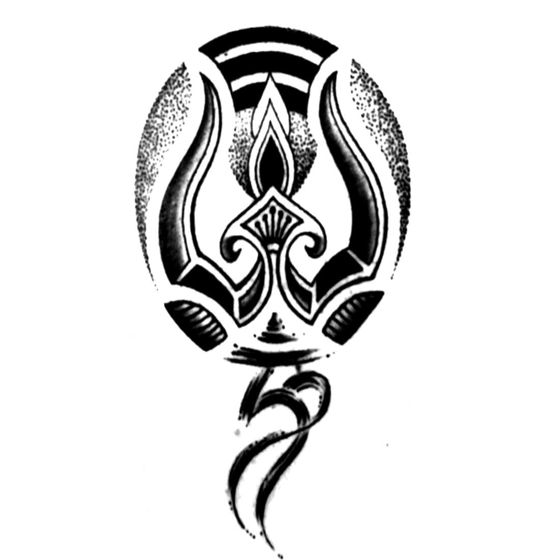 Temporary Tattoowala Trishul Men and Women Waterproof Temporary Body Tattoo