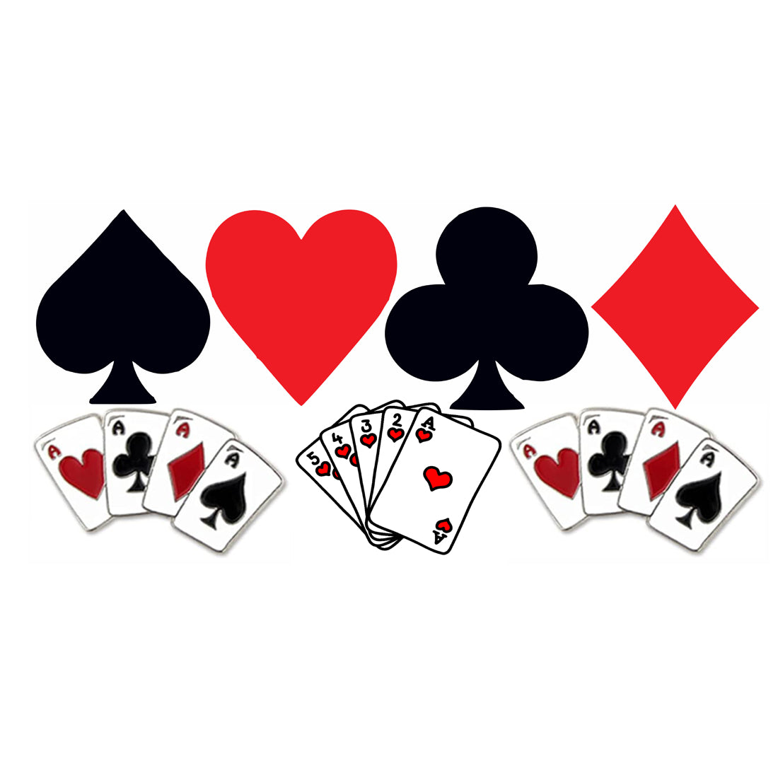 Poker with Logo Tattoo For Men and Women Waterproof Sticker Temporary Body Tattoo