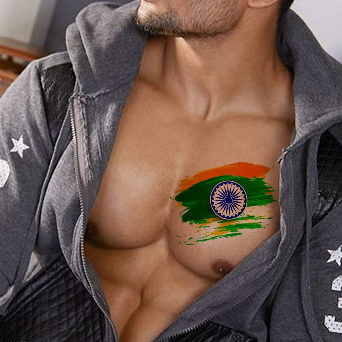 Indian Flag Patriotism Tattoo Waterproof Boys and Girls Temporary Body Tattoo - Temporarytattoowala