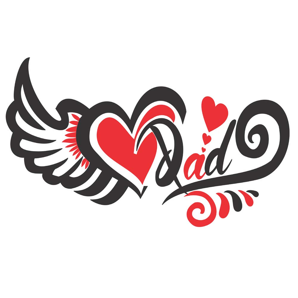 Temporary Tattoowala Heart with Dad Tattoo Temporary Body Waterproof Boy and Girl Tattoo - Temporarytattoowala