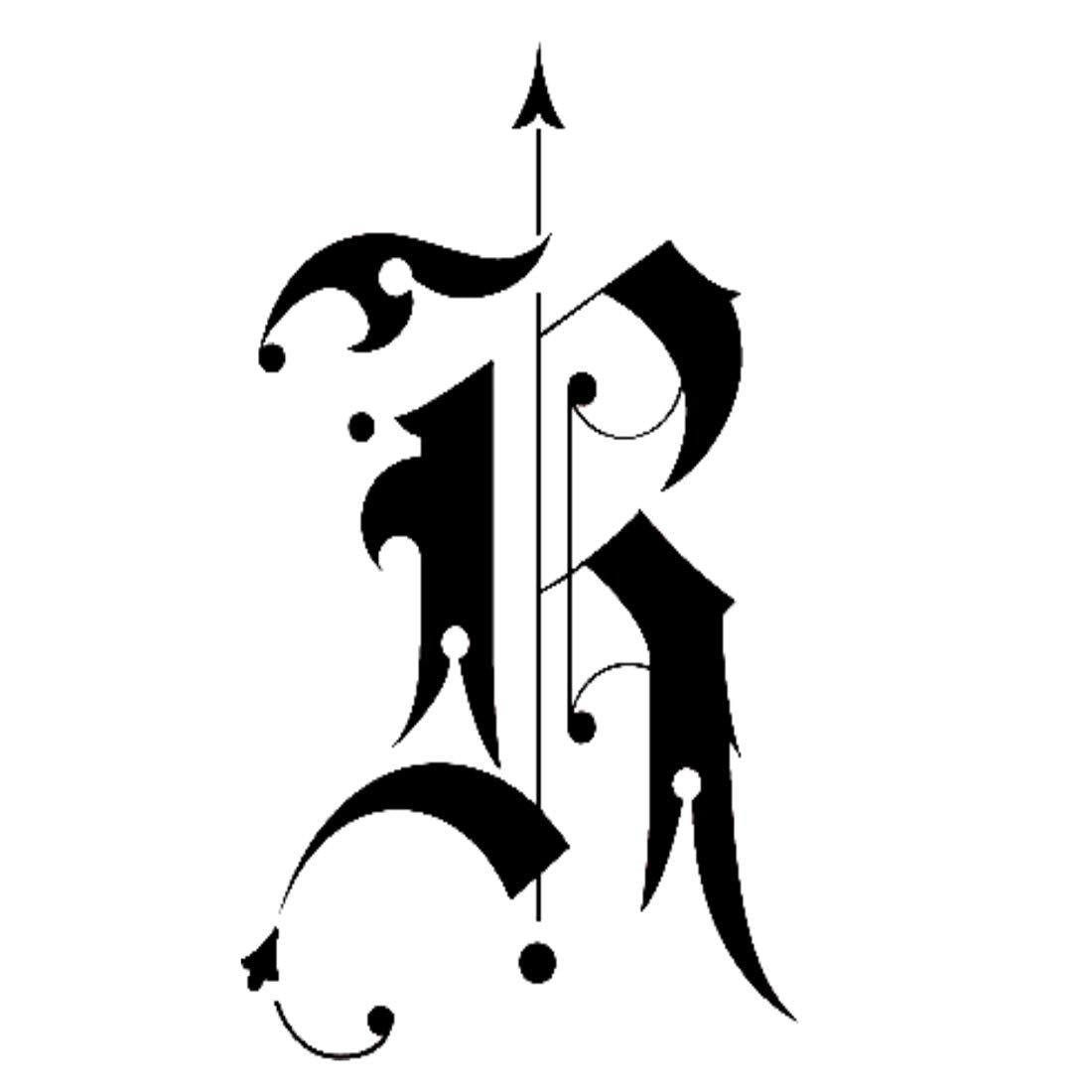 Name R Letter Tattoo Alphabet Body Temporary Tattoo Waterproof For Girls Men Women