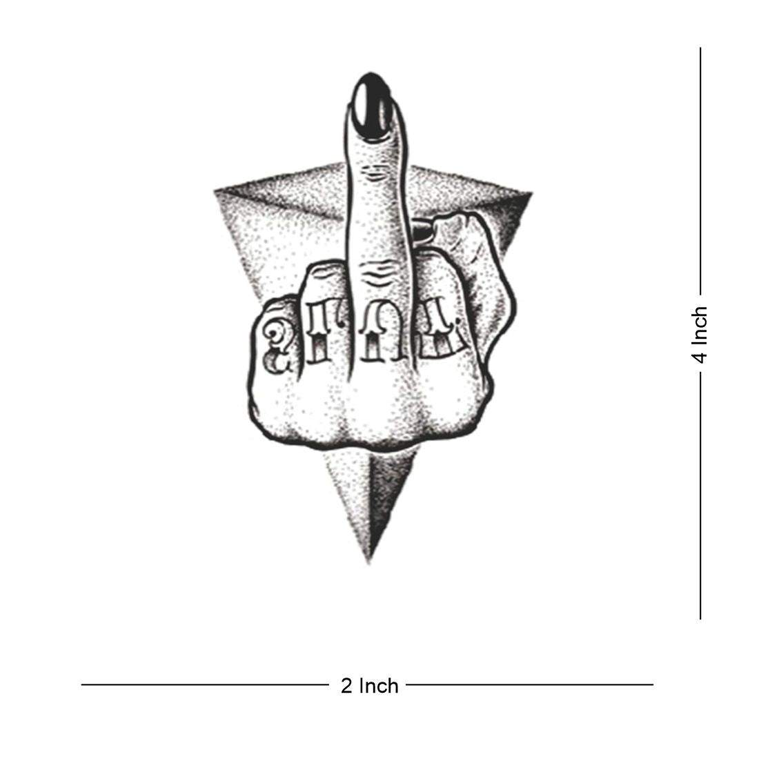 Show Middle Finger Tattoo Waterproof Men and Women You Temporary Body Tattoo - Temporarytattoowala