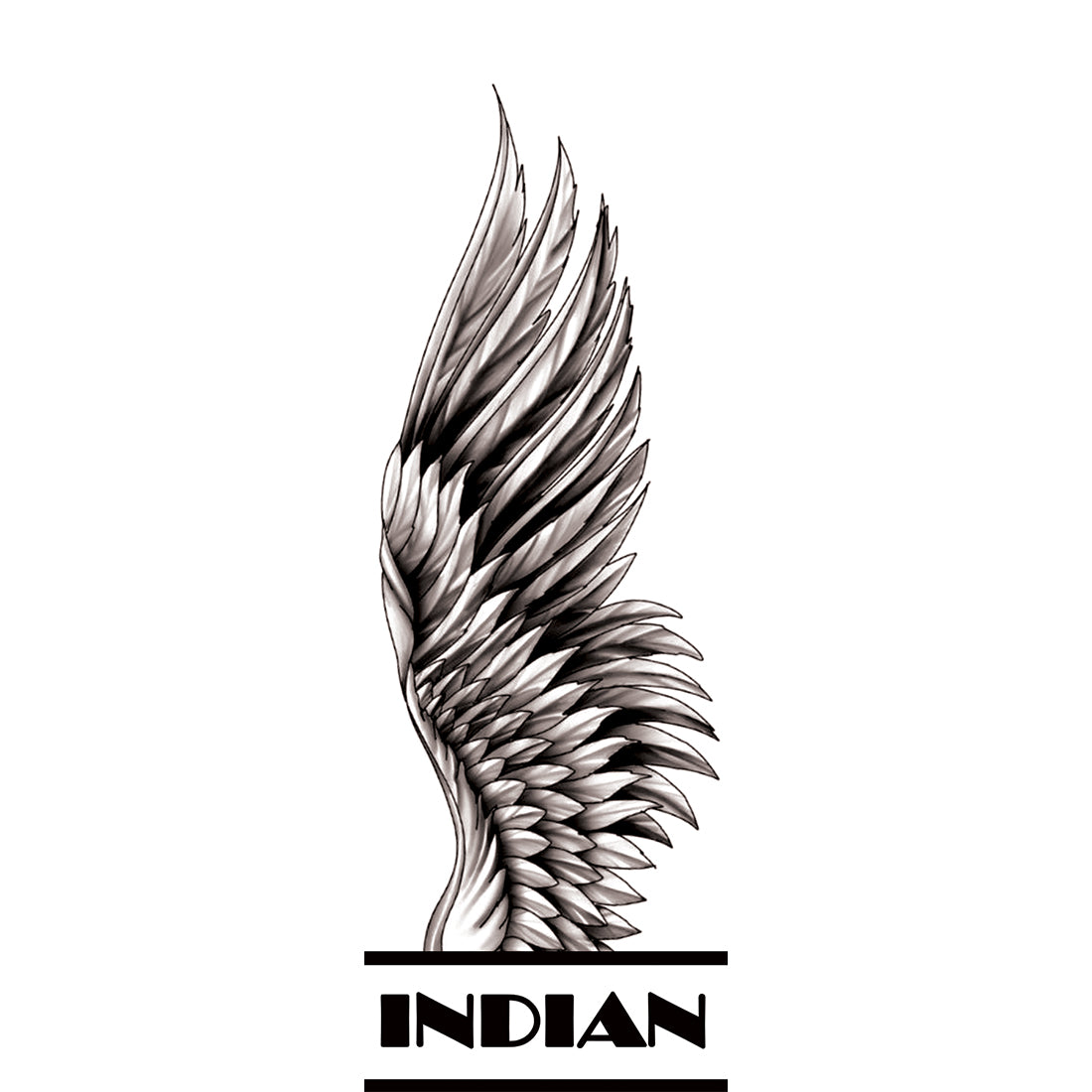 Indian Wings Tattoo Love Heart Waterproof Boys and Girls Temporary Tattoo