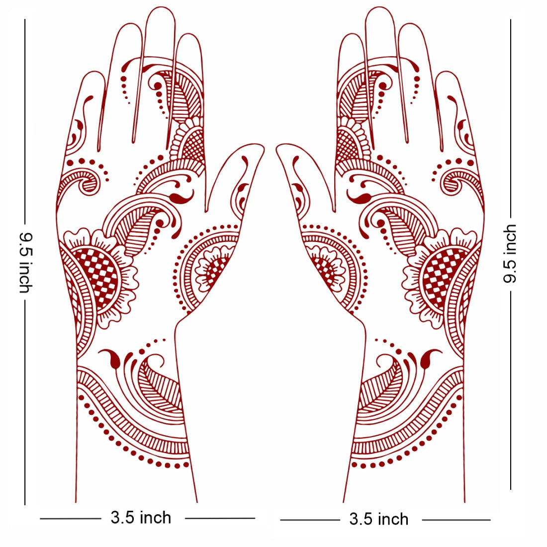 Leaf Mandala Henna Tattoo Frant Side Waterproof Body Sticker