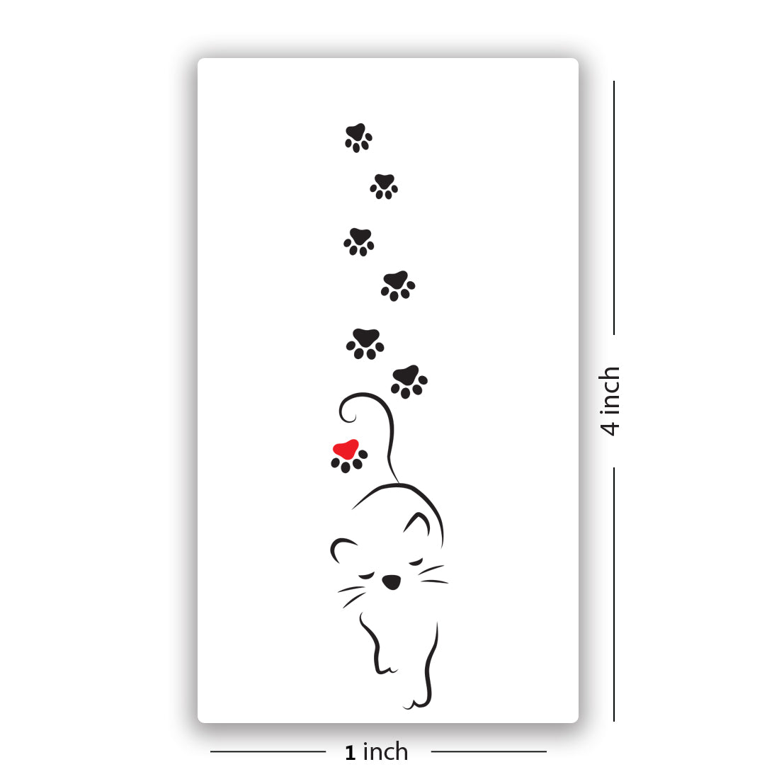 Cat Tattoo Kitten with Foot Animal Tattoo Waterproof For Girls and Boys Temporary Body Tattoo
