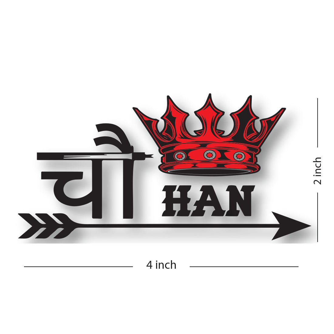 Chauhan with King Tattoo Waterproof Red Arrow For Boys and Girls Temporary Body Tattoo