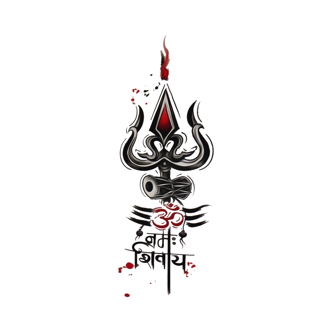 Om Namah Shivay Tattoo God Trishul Waterproof Boys and Girls Temporary Tattoo