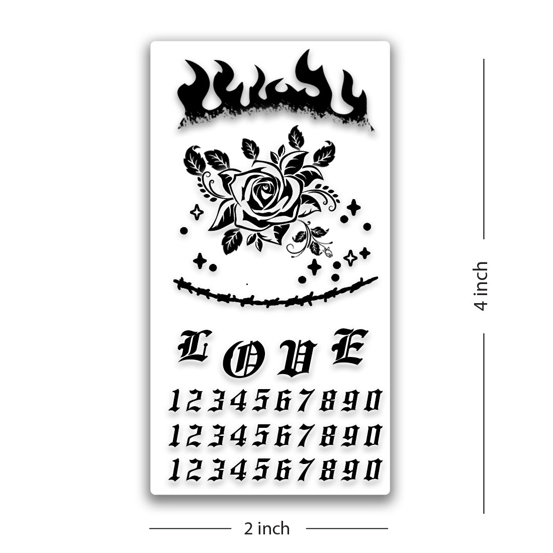 Finger Tattoo Flowers with Fire Tattoo Alphabet Temporary Body Tattoo For Girls Boys