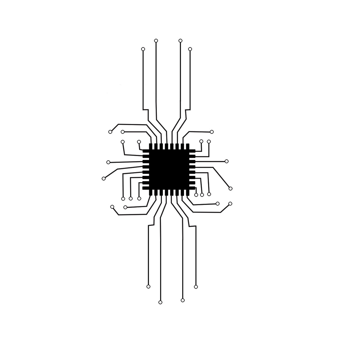 Motherboard Circuit High Tech Tattoo Radio Gear Icon Waterproof For Men and Women Temporary Tattoo