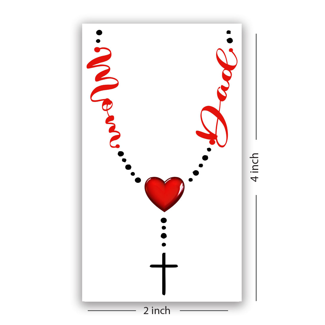 Mom Dad Tattoo Cross Heart Family Waterproof Men and Women Temporary Body Tattoo