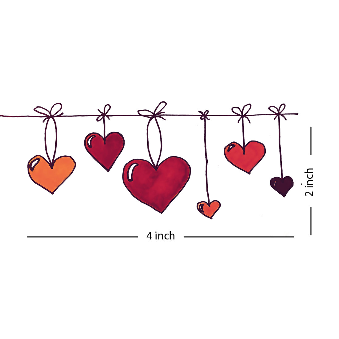 Heart Line Tattoo Love Waterproof Boys and Girls Temporary Tattoo