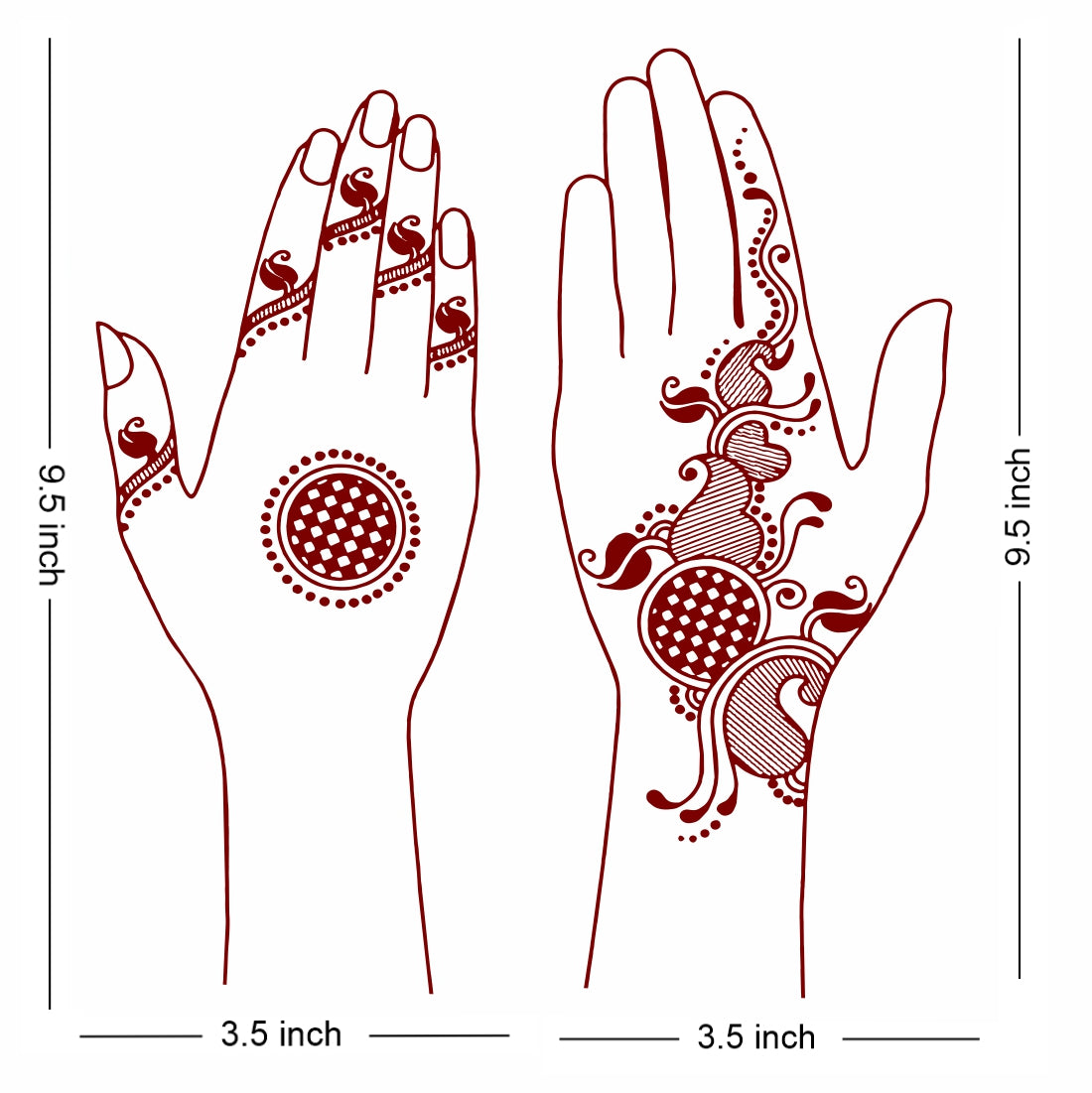 Full Hand Mehndi Back Side Frant Side Tattoo For Waterproof Temporary Body Tattoo