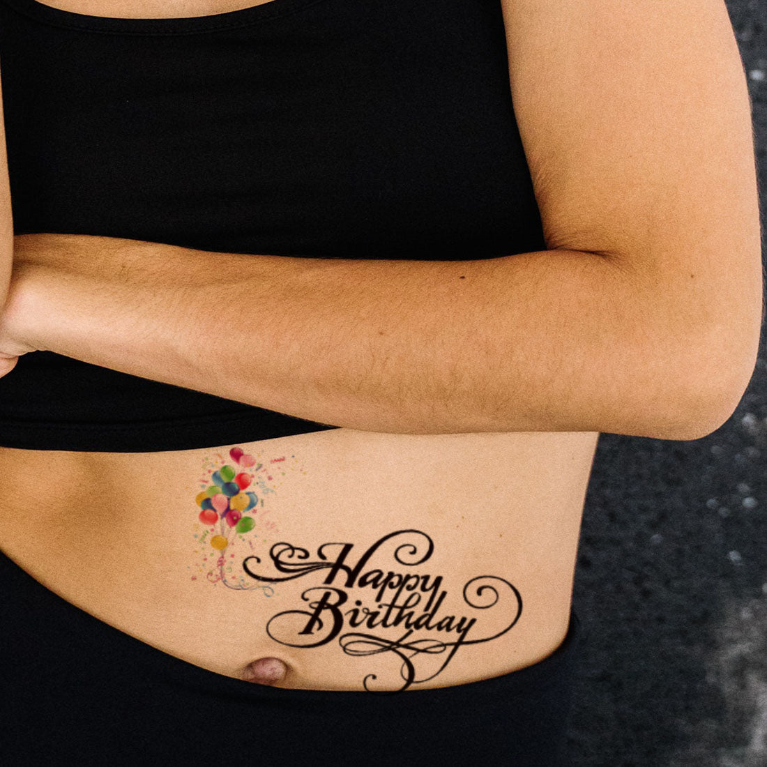 Happy Birthday Tattoo Balloon Waterproof Boys and Girls Temporary Body Tattoo