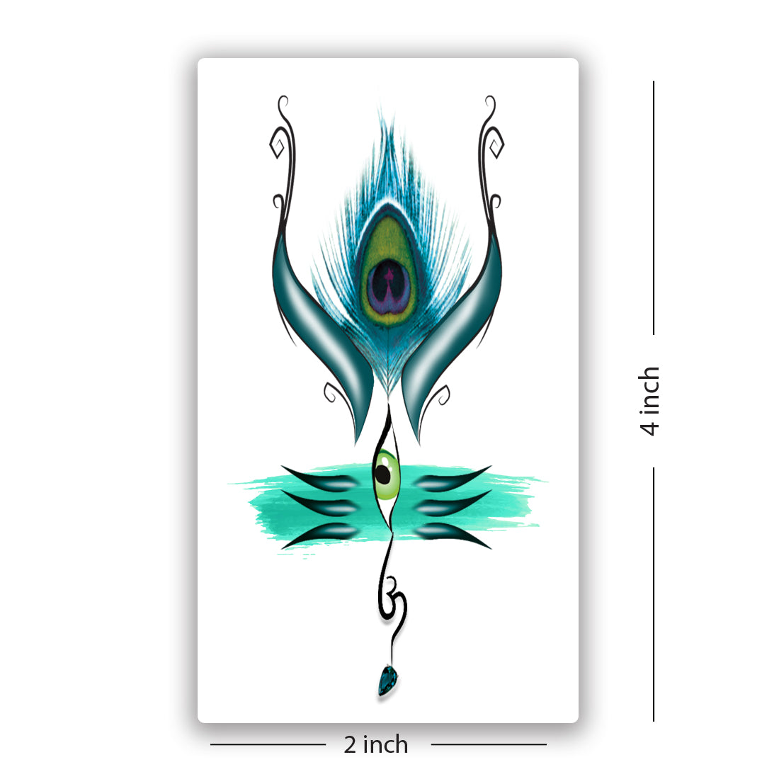 Lord Shiva Eye Om with Peacock Feather Tattoo Waterproof For Girls and Boys Temporary Body Tattoo