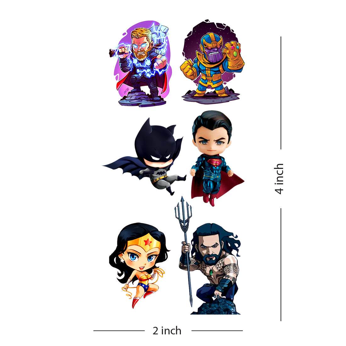 Kids Superhero Tattoo Marvel Thonas, Batman, Superman, Super Girls, Waterproof Temporary Body Tattoo