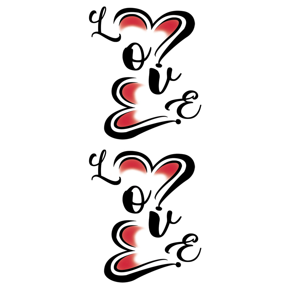 Love Tattoo Love Heart Waterproof Boys and Girls Temporary Tattoo