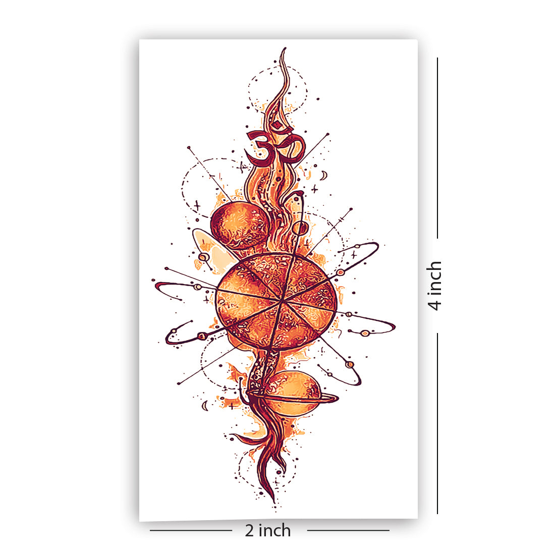 Galaxy with Om Tattoo Fire Waterproof Boys and Girls Temporary Tattoo