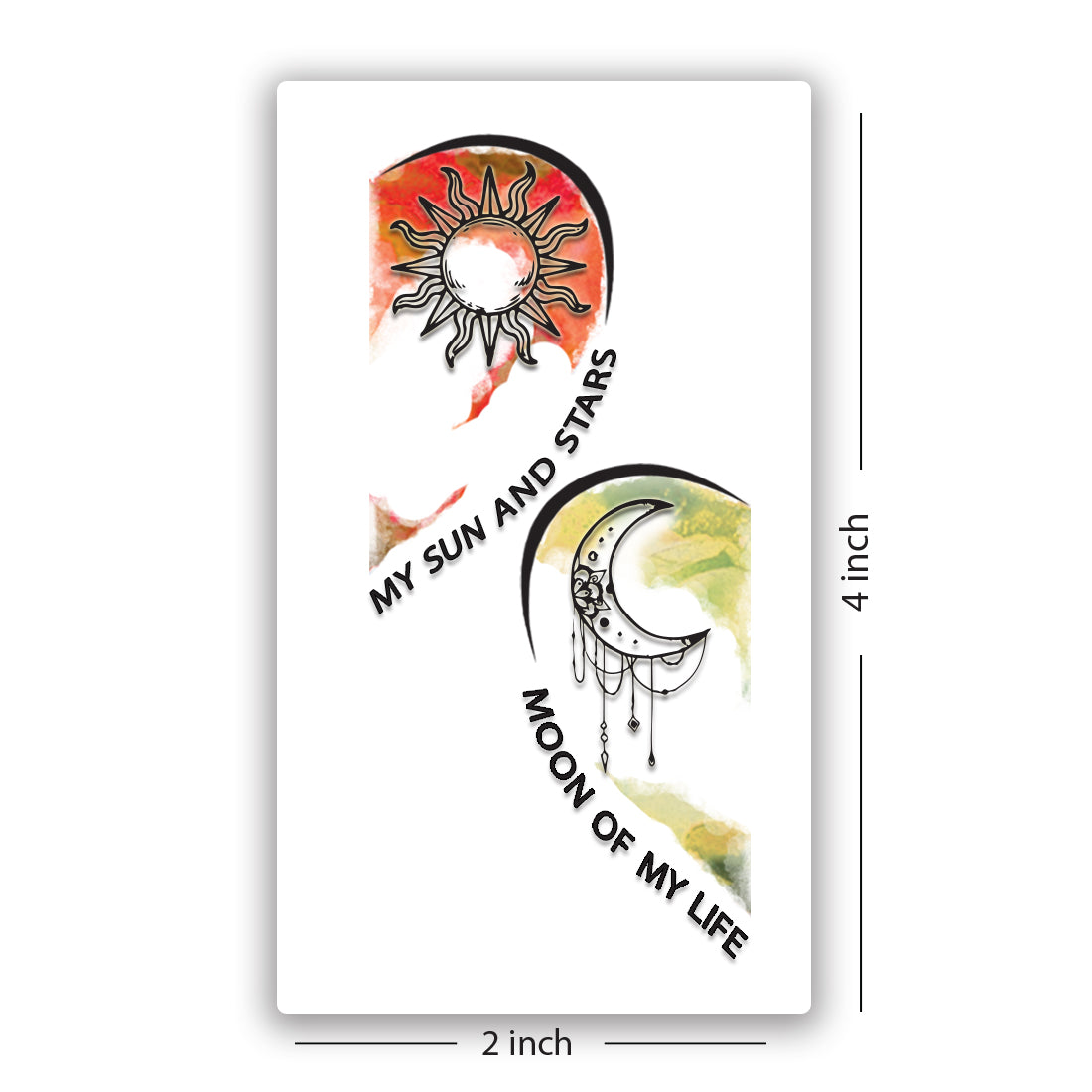 My Sun and Stars Moon of My Life Quotes Tattoo Temporary Body Tattoo
