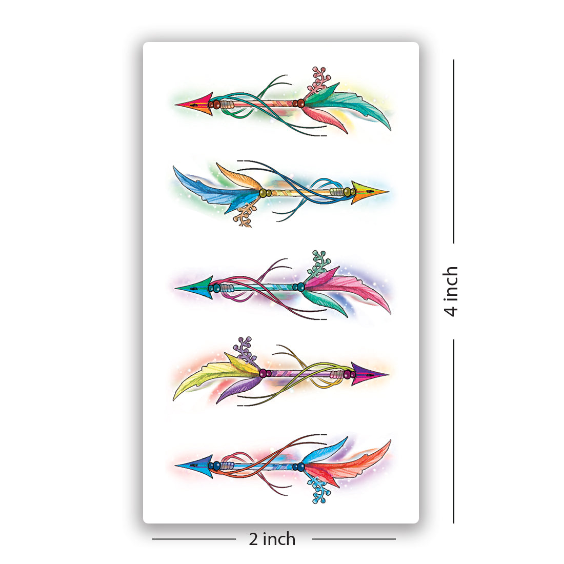 Leaf with Arrow Tattoo Waterproof For Men and Women Multi Temporary Body Tattoo
