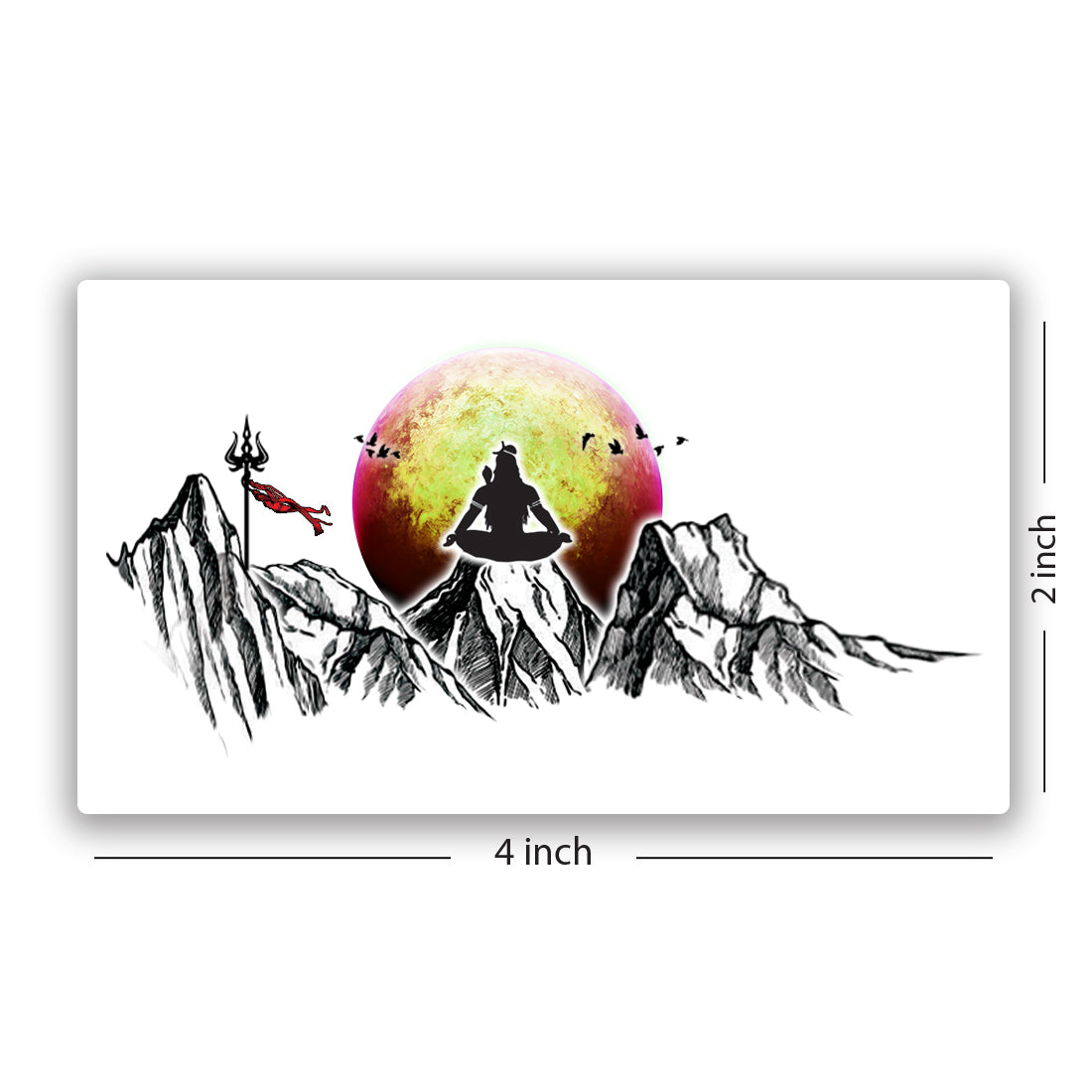 Mahadev kailash with Eye Shiv Tattoo Waterproof For Girls and Boys Temporary Body Tattoo