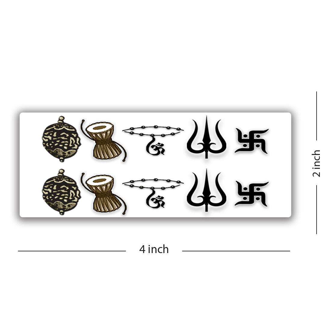 Ring with Damru Tattoo Om and Rudraksh Temporary Body Tattoo
