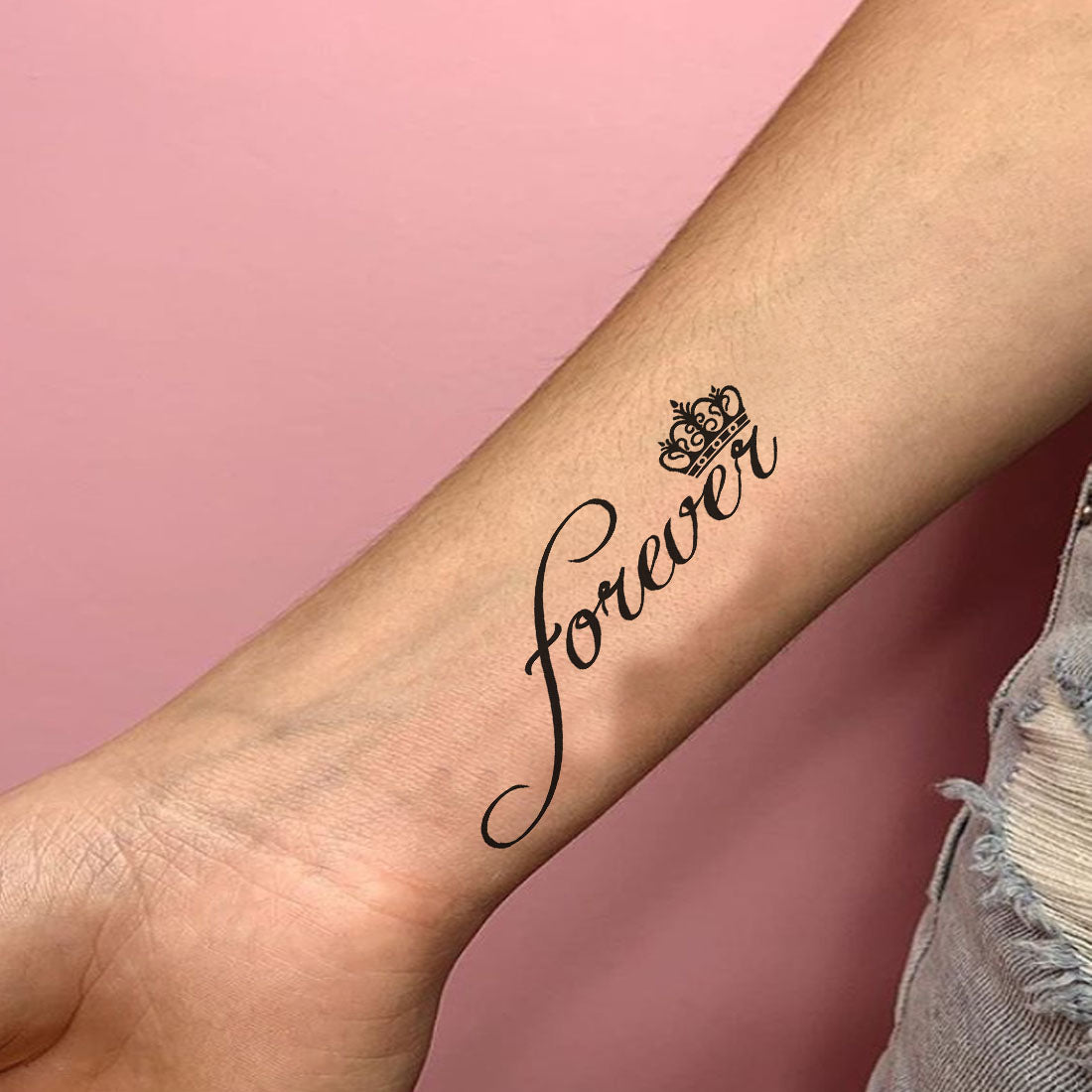 Forever Crown Tattoo Waterproof Boys and Girls Temporary Body Tattoo