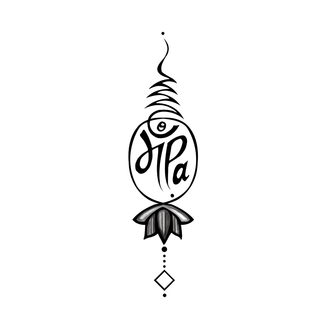 Maa Paa In Flower Lotus New Temporary Tattoo Waterproof For Boys and Girls Temporary Body Tattoo