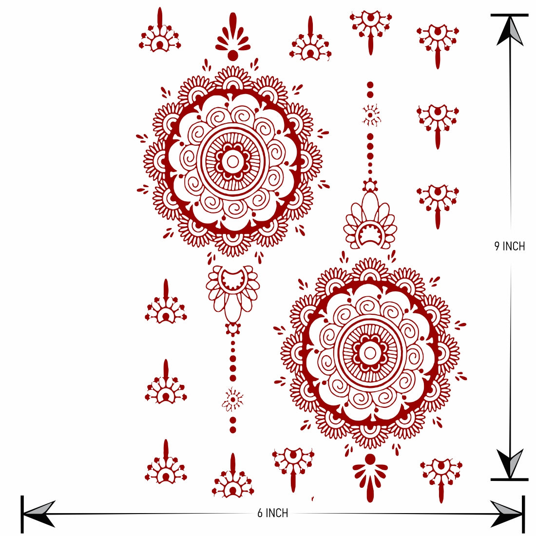 Mandala Double Both Side Tattoo Waterproof For Women Sticker
