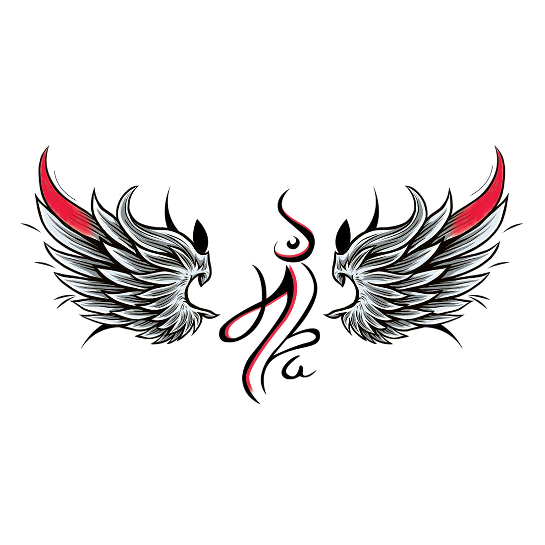 Maa with Wings Tattoo Waterproof Girls and Boys Temporary Tattoo