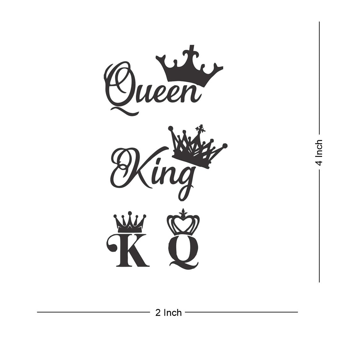 King Queen Tattoo Waterproof Male and Female Temporary Body Tattoo - Temporarytattoowala
