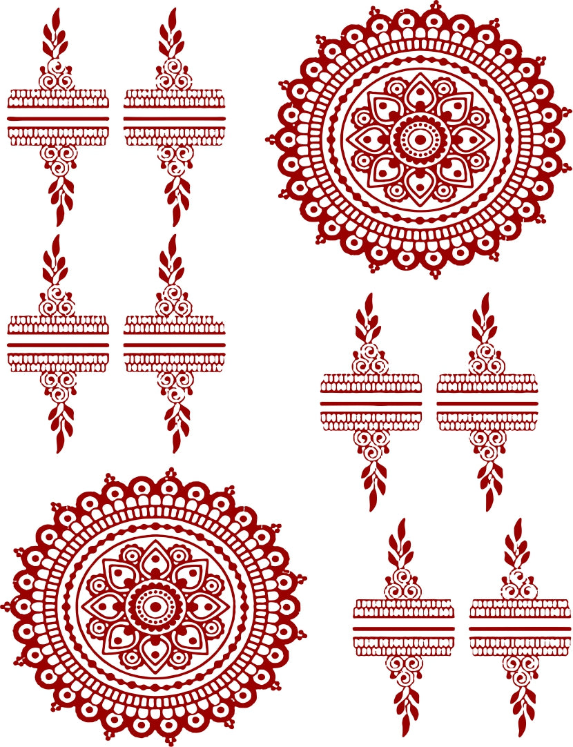 Mandala Henna Temporary Tattoo Waterproof Body Sticker For Women