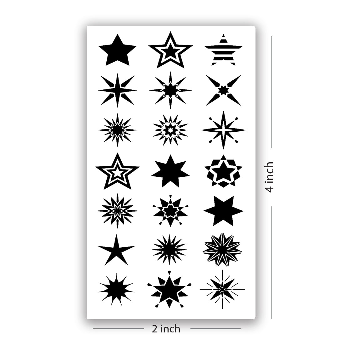 Multi Black Star Tattoo Waterproof Boys and Girls Temporary Body Tattoo