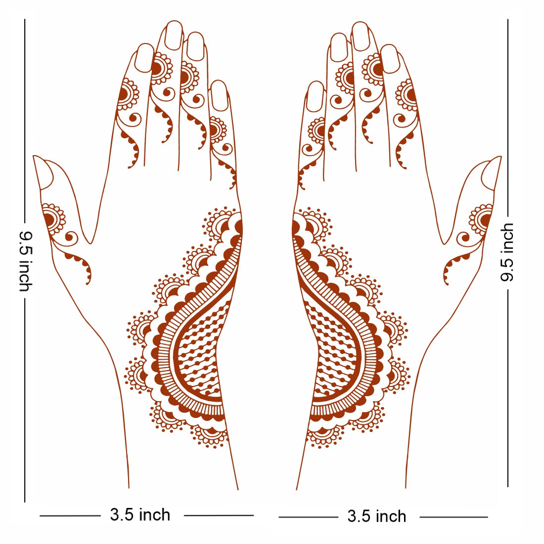 Full Hand Half Heart Henna Tattoo Both Side Waterproof For Girls Women Temporary Body Tattoo