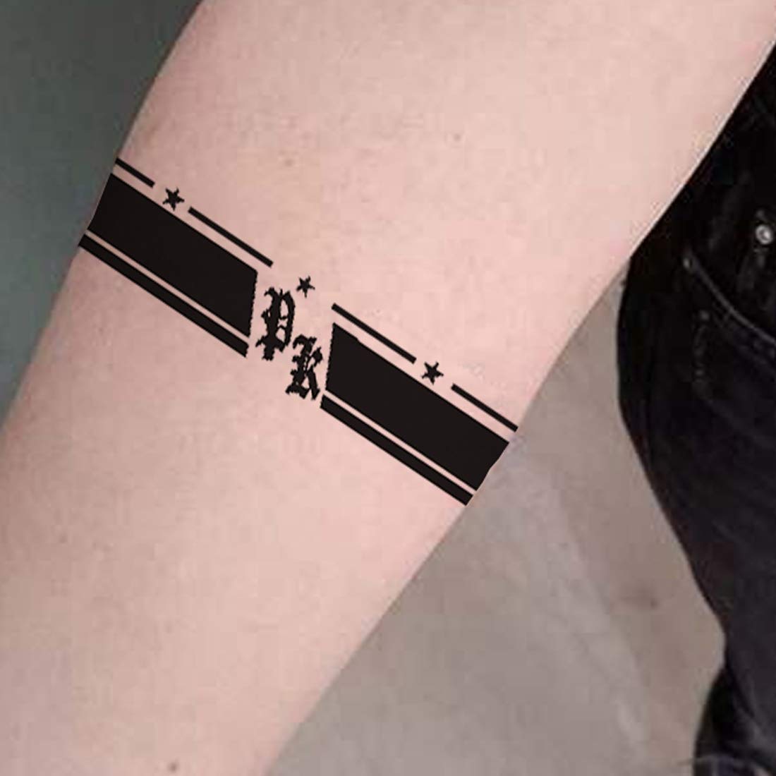 Name Latter Tattoo Hand Armband Temporary Body Tattoo Waterproof Men and Women  (Name Latter)