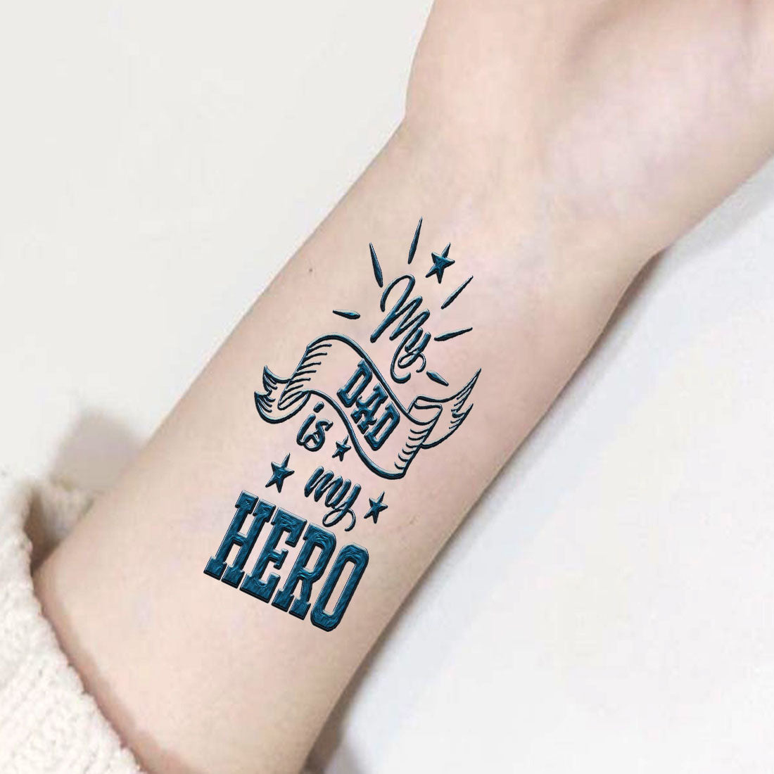 My Dad My Hero Tattoo Waterproof For Family Temporary Body Tattoo