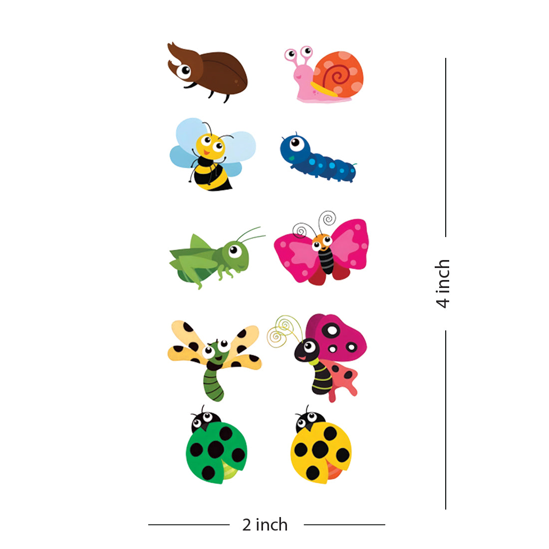 Butterfly, Bee, Insects, Worm, Tattoo Waterproof For Kids Girls Temporary Tattoo