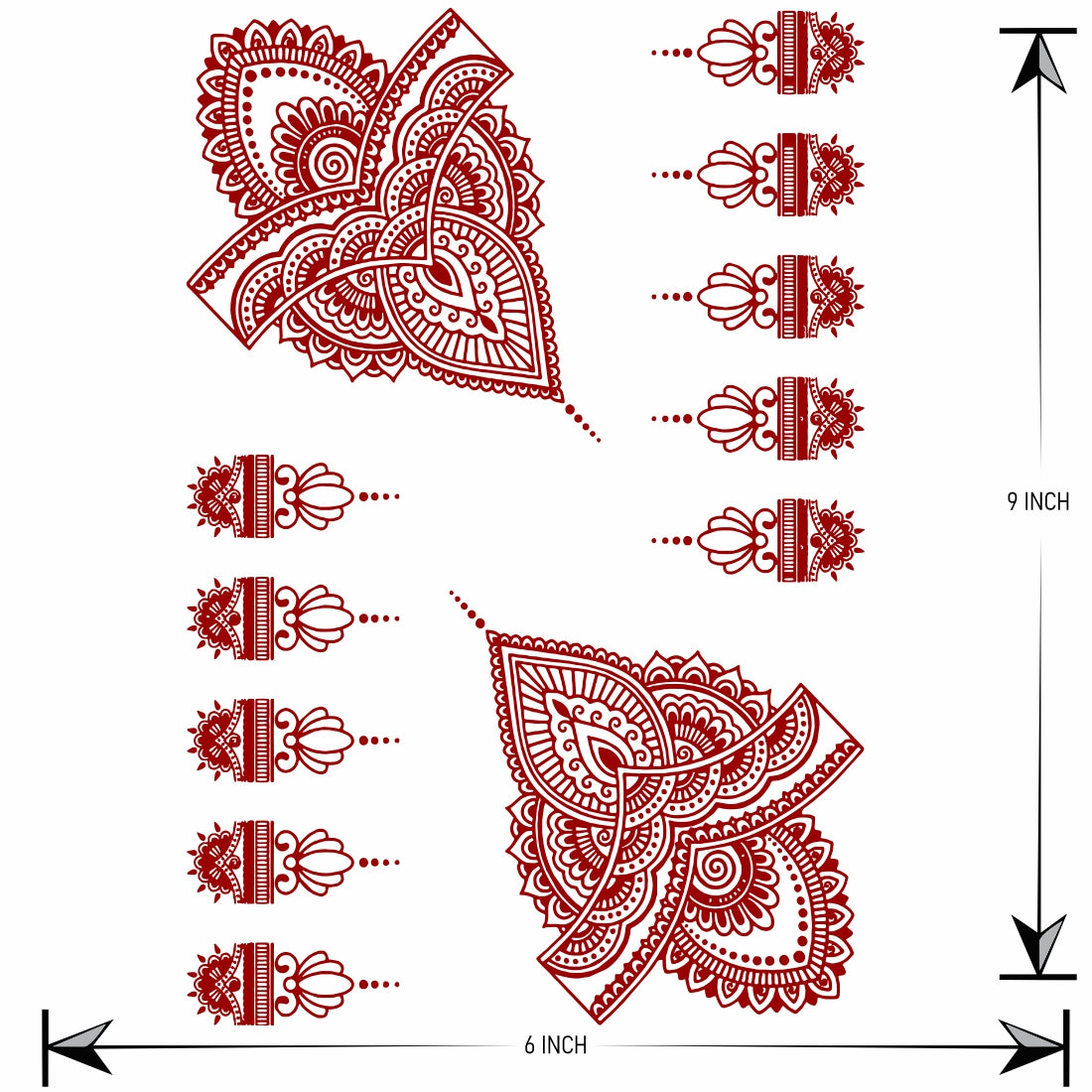 Henna Vector Mehndi Tattoo Waterproof For Girls Body Sticker
