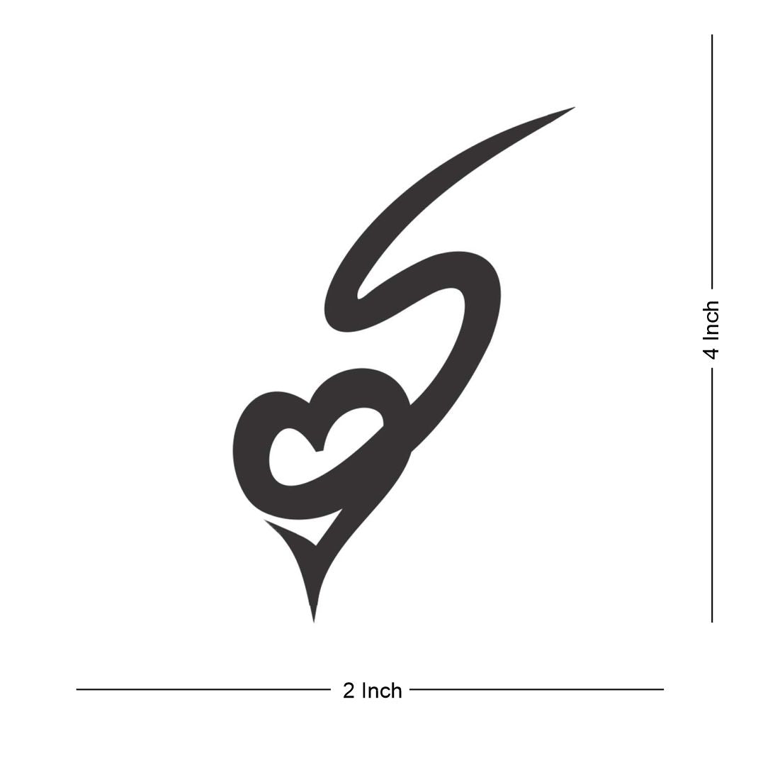 S Starting Name Alphabet Tattoo Waterproof Male and Female Temporary Body Tattoo - Temporarytattoowala