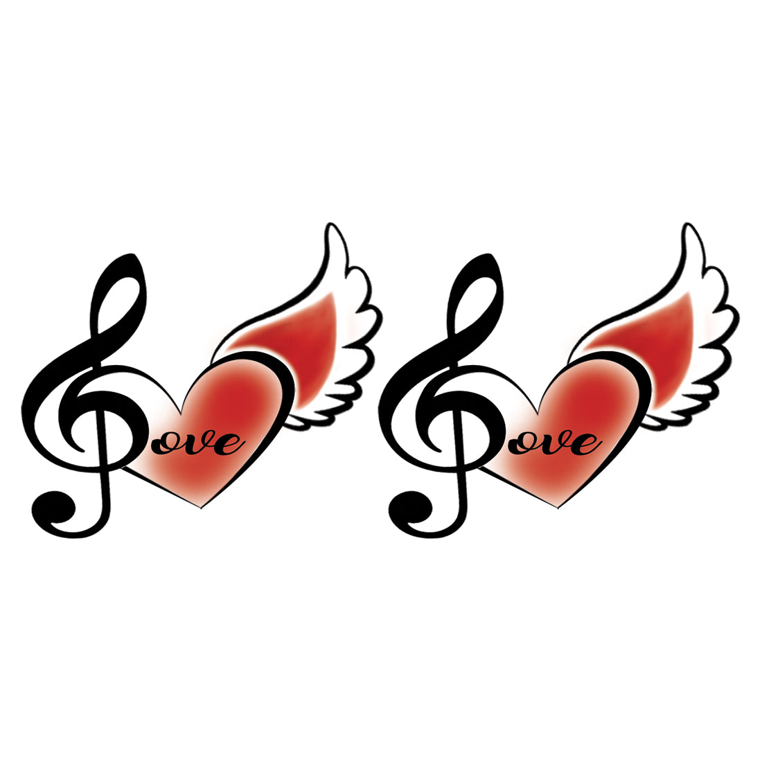 Music Lover With Wing Waterproof For Male and Female Temporary Body Tattoo