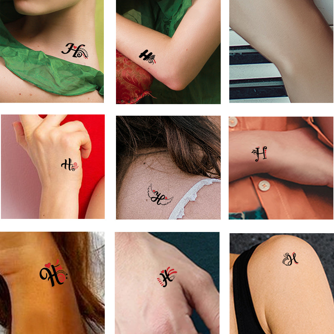 H Name Tattoo, Alphabet Tattoo, Temporary Tattoo, Tattoo, Sticker, Tattoo,