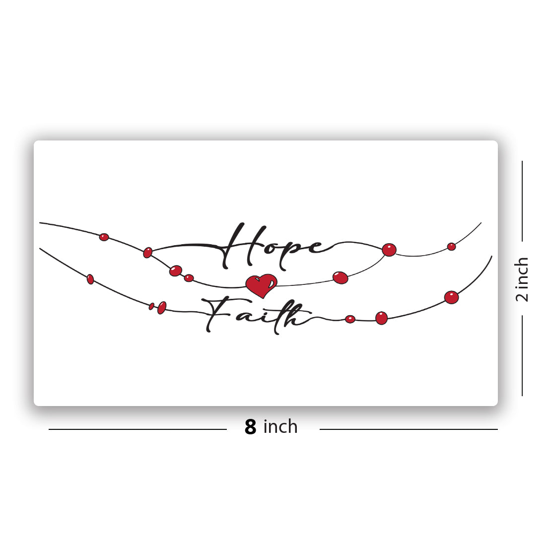 Hope with Faith Tattoo Heart breslate Waterproof For Men and Women Temproary Body Tattoo