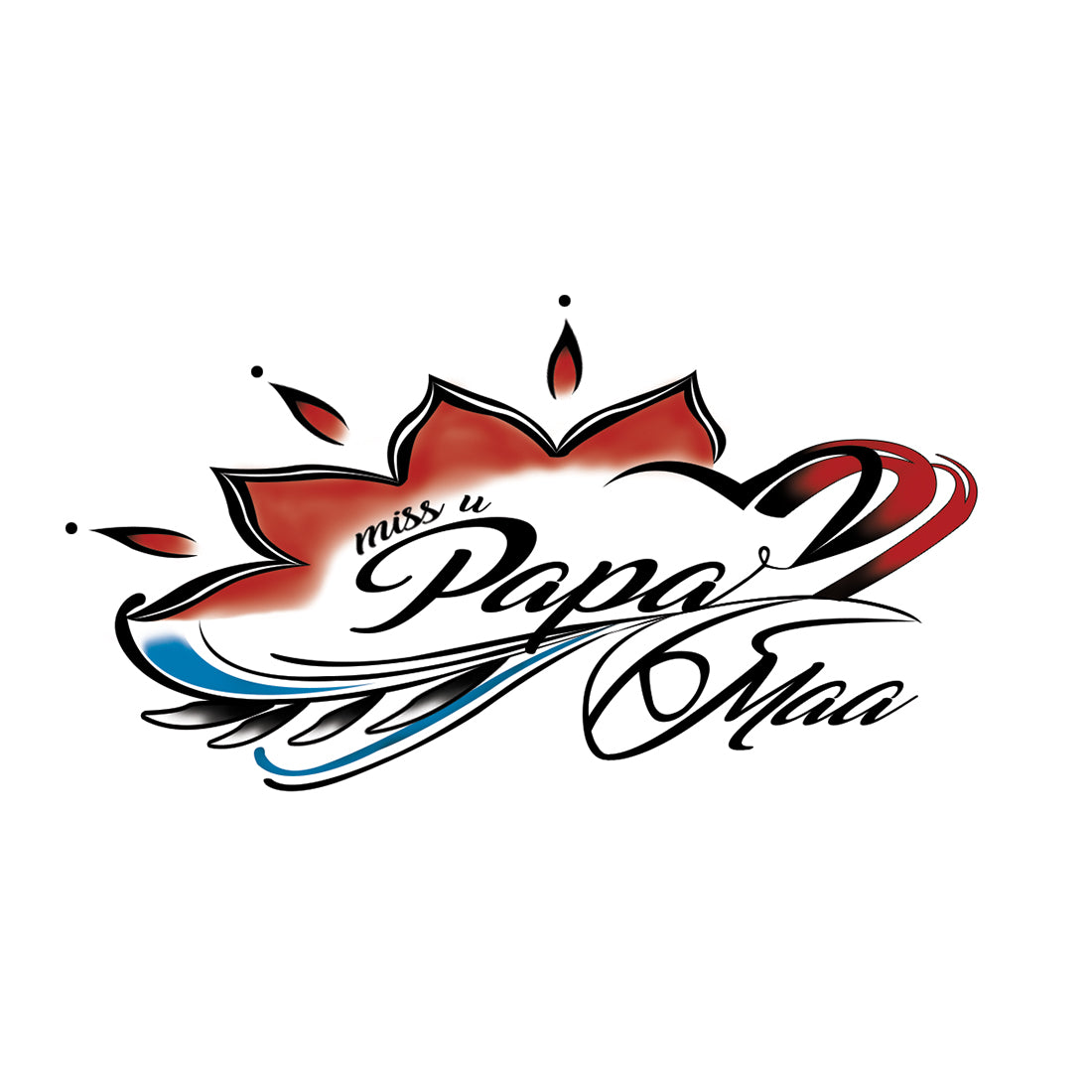 Miss You Papa Maa Tattoo Family Waterproof For Women Temporary Tattoo
